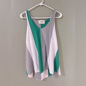 Anthropologie Puella Green Gray Swing Tank Size Small
